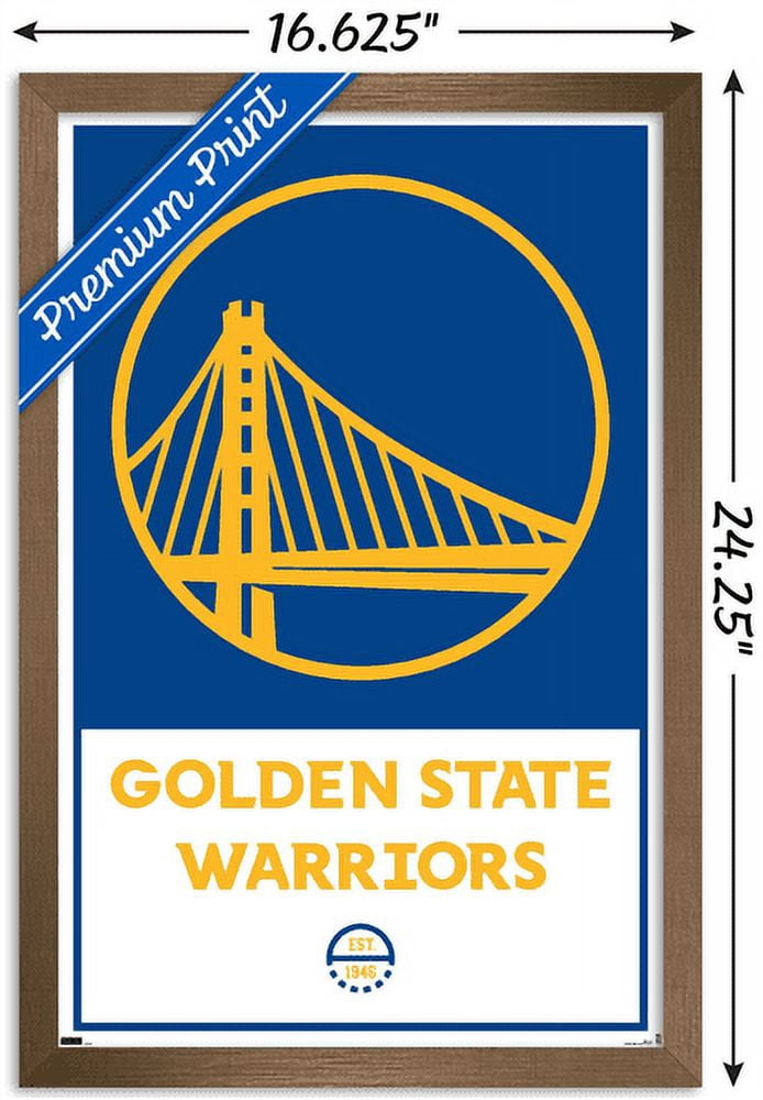 NBA Golden State Warriors - Logo 21 Wall Poster, 14.725" x 22.375", Framed