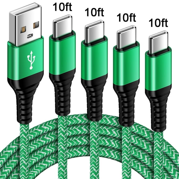 USB Cables,Type C Charging Cable 10ft Type C Cables 10ft-4PACK,ABCPOW USB A to USB C Type C Cable High Speed Android Type C Charger Fast Charging Phone Charger Cord