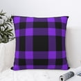 thumbnail image 4 of Yiaed Purple Buffalo Plaid Print Pillow Covers Super Soft Decorative Square Throw Pillow Covers Case Cushion Covers for Sofa Couch Bedroom Car Decor（No pillow core）-18"x18", 4 of 7