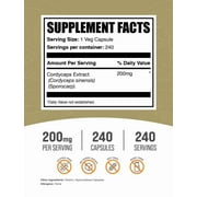 BulkSupplements Cordyceps Extract Capsules - Cordyceps Mushroom Supplement, 1 Capsule per Serving (2000mg Equivalent), 240 Count