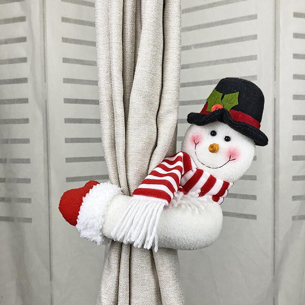 1Pcs Christmas Curtain Buckle Tie Santa Snowman Curtain Backs Holdback Fastener 
