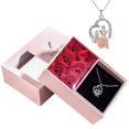 thumbnail image 1 of Collar con colgante de corazón de cristal para mamá, caja de regalo con seis rosas, te quiero, regalo de aniversario para el día de las madres, 1 of 4