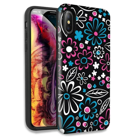 Mundaze Cute Daisies Double Layer Hybrid Case Cover For Apple iPhone X XS
