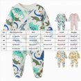 thumbnail image 4 of KPOPLK Baby Pajama with Mitten Cuffs Button Down Clothing Infant Cotton Clothes Sleeper Pjs, Footed Sleep Play Size 0-3 Months, 4 of 6