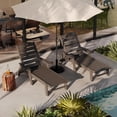 thumbnail image 6 of 2-Pack/1-Pack HDPE Pool Lounge Chairs - 5-Position Adjustable Chaise Lounges w/Cup Holder (450lb Capacity, Black/White/Grey), 6 of 7