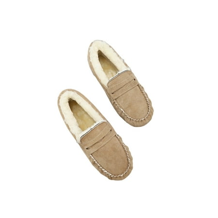 

Daeful Women Ladies Girls Moccasin Slipper Shoes Slip on Loafer Casual Flat Microfiber Shoes Indoor Outdoor