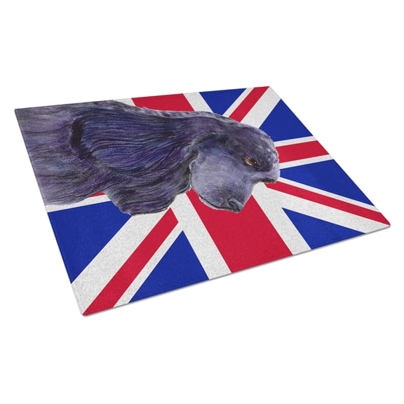 Caroline's Treasures Cocker Spaniel with English Union Jack British Flag Glass Cutting Board Large Size