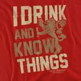 thumbnail image 2 of Game of Thrones Know Things Unisex Adult T-Shirt, Red, X-Large, 2 of 6