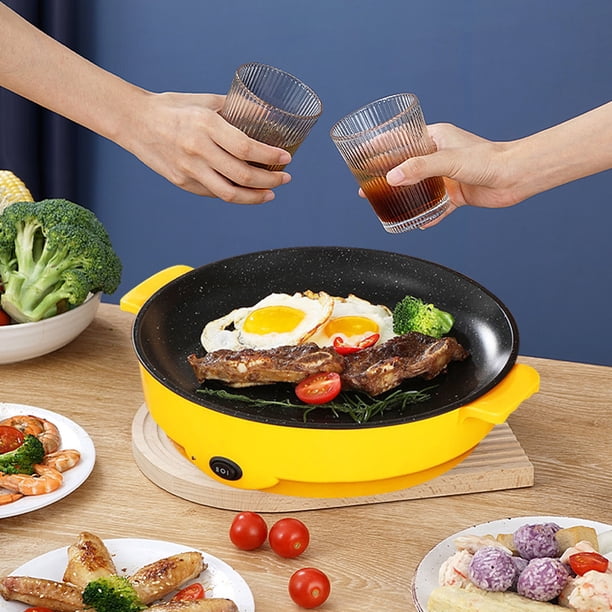 Parrilla de barbacoa eléctrica para interiores sin humo, antiadherente sin PFOA, temperatura ajustable, calentamiento rápido, comidas bajas en grasa Diseño fácil de limpiar