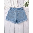 thumbnail image 6 of Girls' Denim Shorts Collection – Bow Embroidered / Distressed Ripped / Allover Bow Print High Waisted Denim Shorts for Kids Summer Casual Wear, 6 of 6