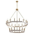 thumbnail image 3 of Aiwen Unique 2 Tiers Gold Polish Decorative Oversize Wagon Wheel Shape Chandelier Rustic Ceiling Light Fixture, 3 of 8