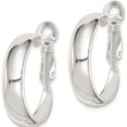 thumbnail image 2 of Sterling Silver Polished 6mm Omega Back Hoop Earrings (24.6 X 24.6) Made In India qe14142, 2 of 5