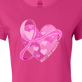 thumbnail image 4 of Inktastic Breast Cancer Awareness Pink Ribbon Around Heart Women's T-Shirt, 4 of 5
