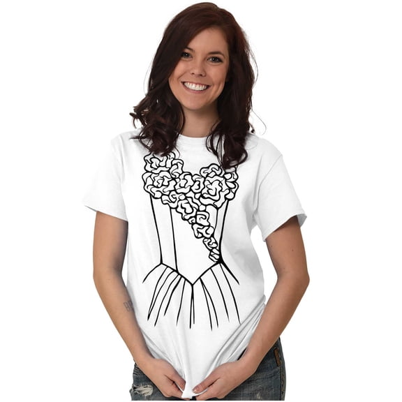 Wedding Dress Bachelorette Party Women's Plus Size Graphic Tee Brisco Brands 2X
