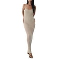 thumbnail image 2 of Coduop Women Knitted Spaghetti Strap Dress Crochet Bodycon Beach Dresses See Through Long Dress, 2 of 8