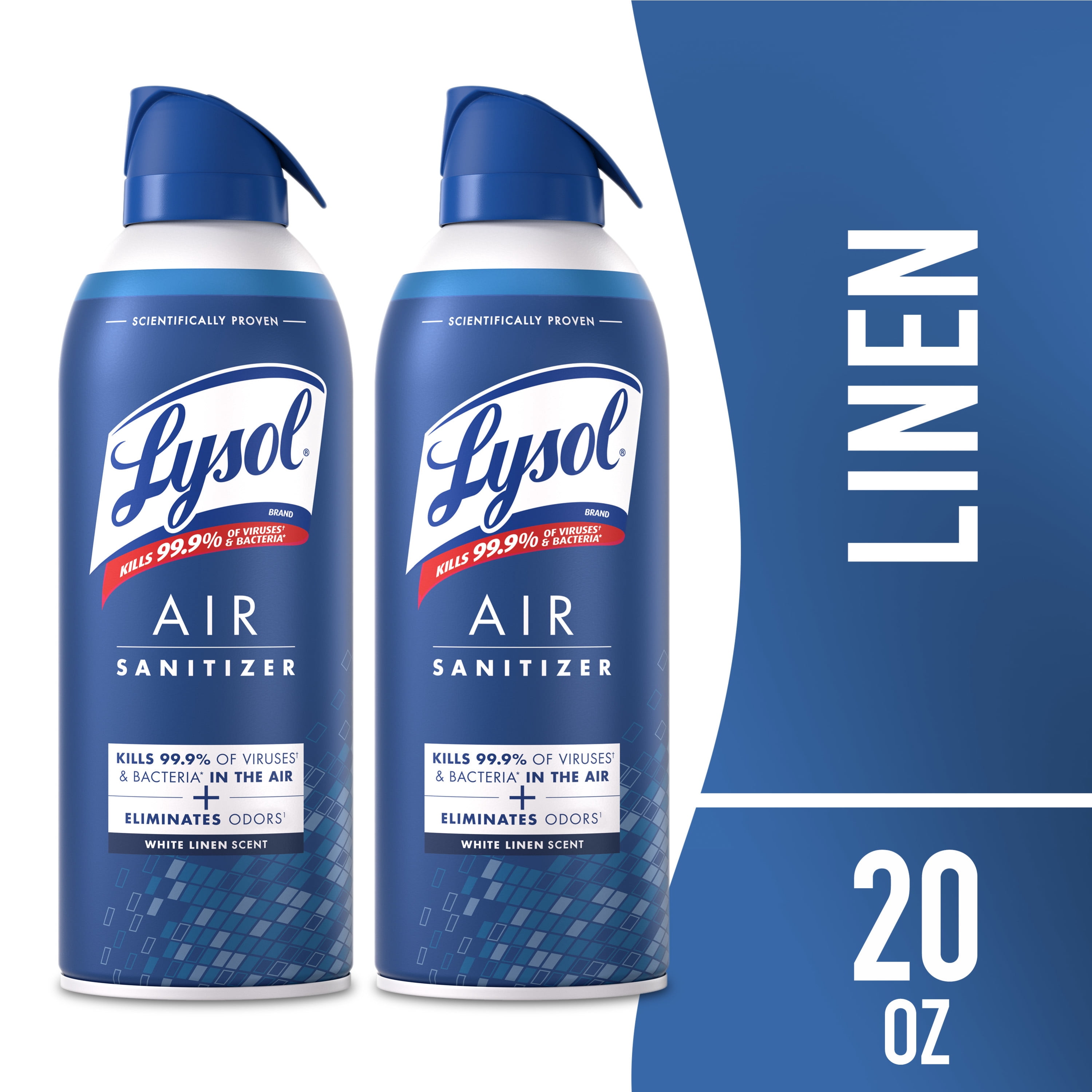 (3 pack) Lysol Air Sanitizer Spray for Air Sanitization and Bacterial Odor Elimination, Air Freshener Alternative, White Linen Scent, 10 oz (Pack of 2)