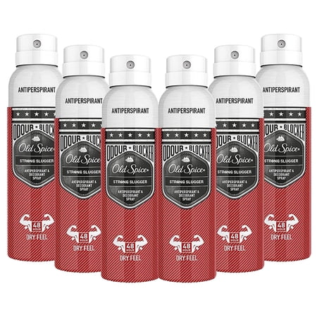 Old Spice Antiperspirant and Deodorant Spray, Strong Slugger Scent, 48 Hour Dry Feel Spray, 5.07 Ounce (Pack of 6)