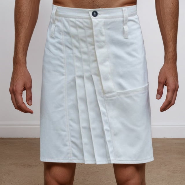 Jupe Plissée Style Écossais pour Homme Décontractée Rétro Mode Unie avec Poches Utilitaire Gothique Punk Tenue
