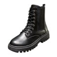 thumbnail image 1 of NECHOLOGY Botas Mujer Zapatos Botines para mujer Botines de de otoño e invierno para mujer, suela gruesa, tacón bajo, antideslizante, punta redonda, con cordones, estilo informal (Black, 7.5), 1 of 7