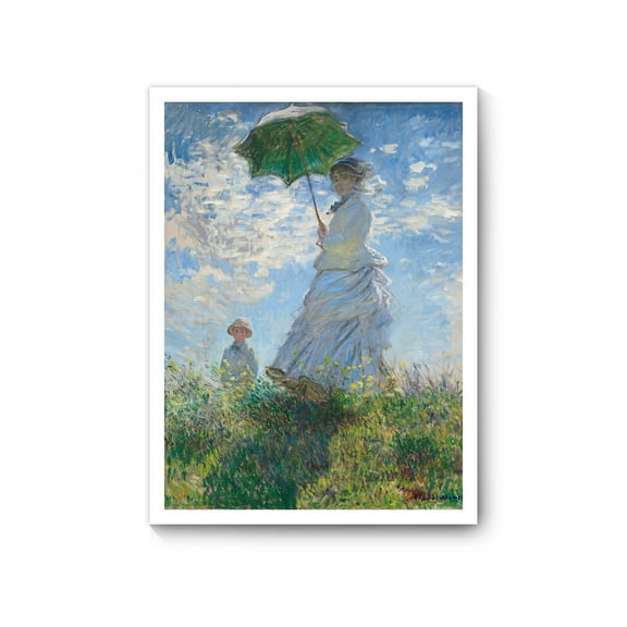 Monet Canvas Prints Wall Art, Woman with a Parasol - Madame Monet and Her Son, Claude Monet Famous Paintings Reproduction