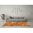 thumbnail image 3 of Ahgly Company Indoor Round Abstract Orange Modern Area Rugs, 4' Round, 3 of 4