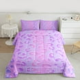 thumbnail image 2 of jejeloiu Leopard Cheetah Print Bedding Comforter Set,Jungle Animal Twin Comforter Sets,Pink Purple Ombre Bedding Set For Kids,Luxury Bedroom Decor Reversible,2pcs, 2 of 8