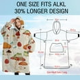 thumbnail image 4 of Oversized Wearable Blanket Hoodie,Red Mushroom Frog Light Pattern Sherpa Blanket Hoodie with Super Pockets,Super Warm Fuzzy Pullover for Women & Men, 4 of 6