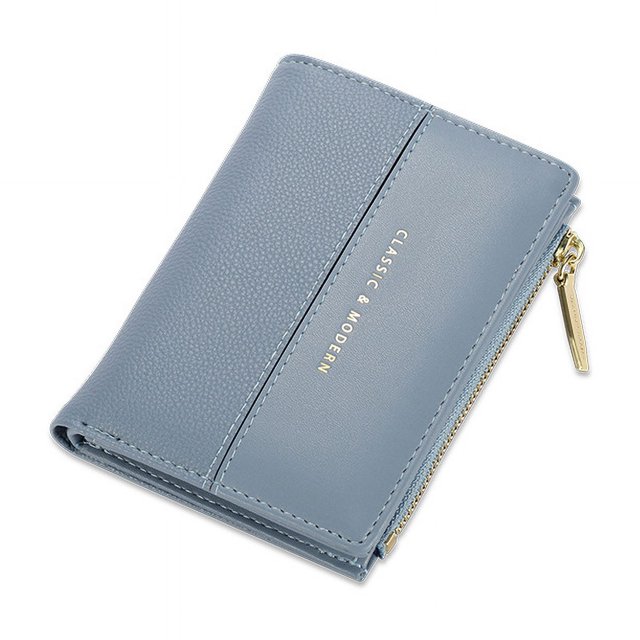 Cartera de mujer Cartera corta sencilla de dos pliegues Cartera multitarjetas