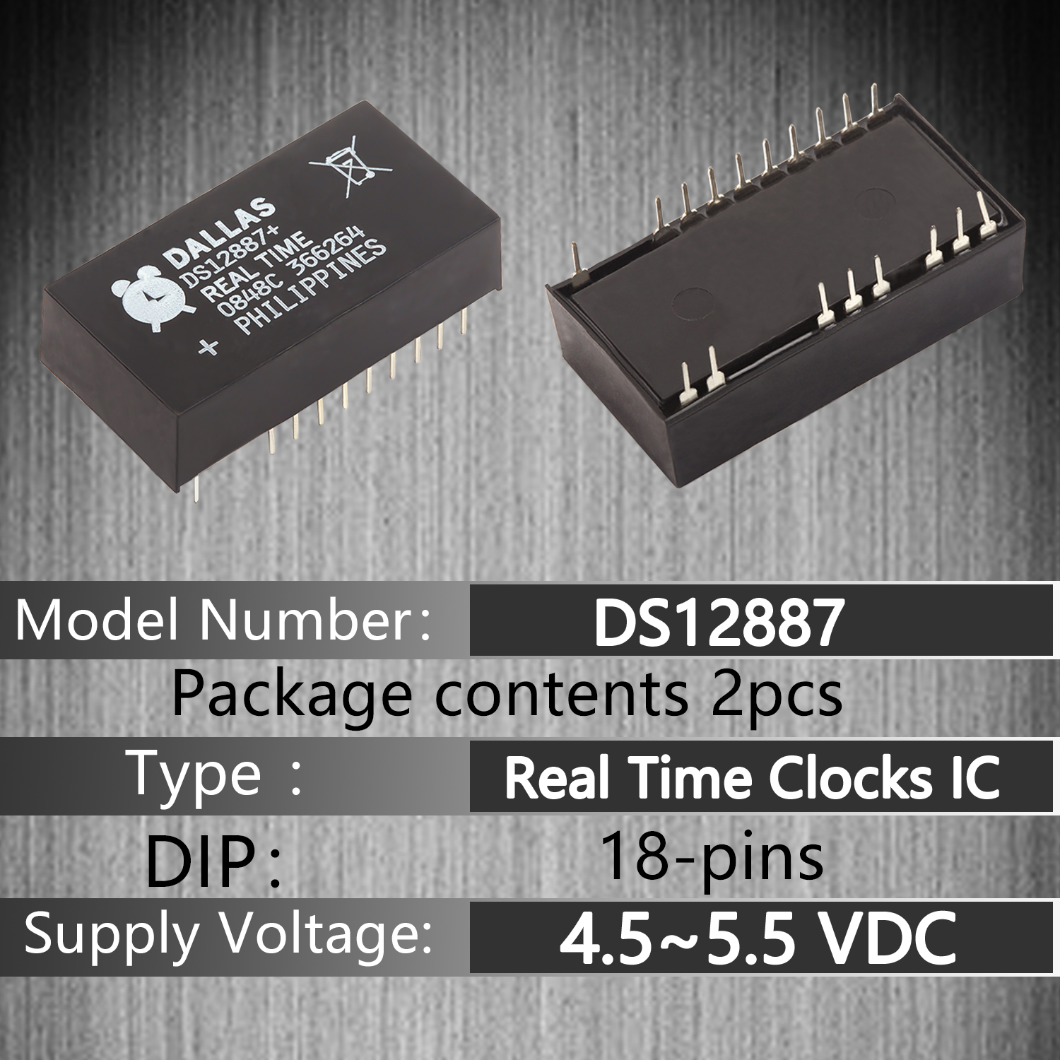 IC DS12887 RTC 2 Pezzi IC Dallas DS12887 - Orologio In Tempo Reale (RTC ...
