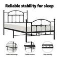 thumbnail image 3 of vidaXL Black Twin XL Metal Bed Frame with Headboard & Slats, No Mattress, Easy Assembly, 3 of 9