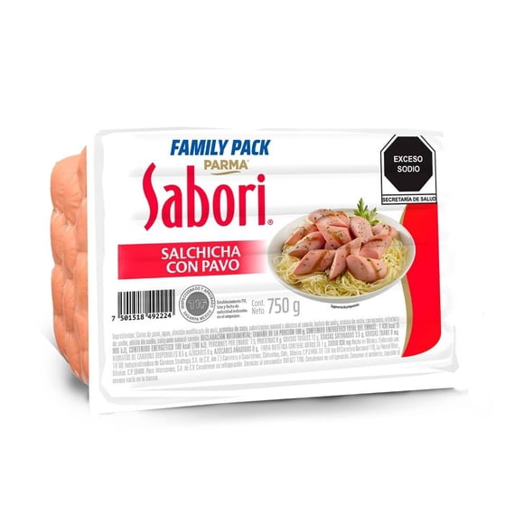 Salchicha de pavo Sabori family pack 750 g