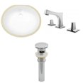 thumbnail image 1 of 19.5-in. W CUPC Oval Bathroom Undermount Sink Set In White - Chrome Hardware - Overflow Drain Incl. AI-13107, 1 of 1