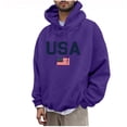 thumbnail image 4 of Hvogkswy Drawstring Hooded Sweatshirt for Men USA Graphic Long Sleeve Pullover Hoodies Fashion Fall Oversized Sweatshirts with Kangaroo Pocket, 4 of 6