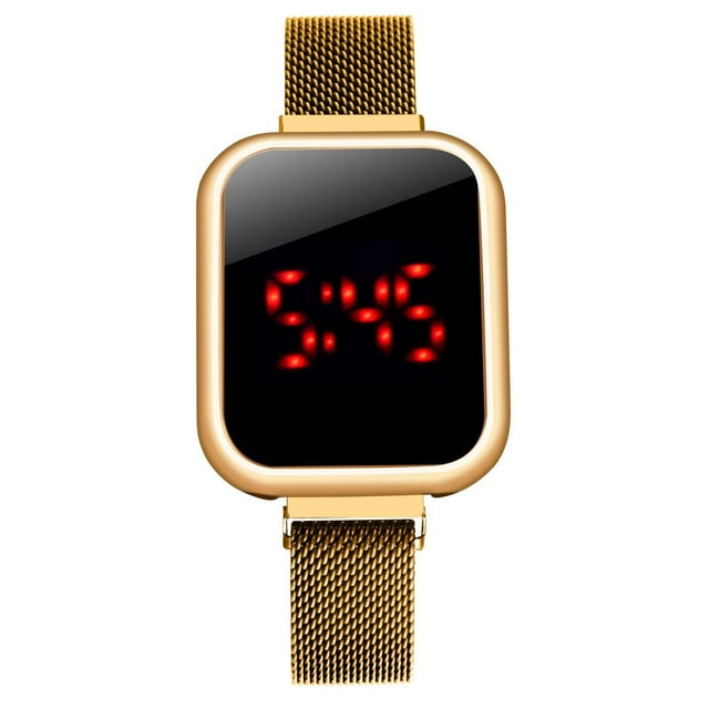Luxury Stainless Steel Strap Watch Ladies Electronic Display Watch Jewelry