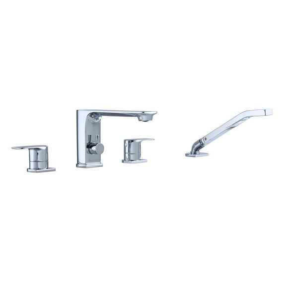 The akuaplus® Roman Bathtub Faucet ELENA with Hand Shower in solid brass - 4 Pieces.
