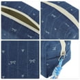 thumbnail image 3 of Unique Bargains 1 Pc Lightweight Heart Bow Pillow Bag Makeup Bag for Vacation Dark Blue Canvas, 3 of 6