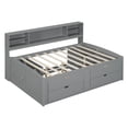 thumbnail image 6 of Harper & Bright Designs Full Daybed with Storage Bookcase, Shelves and Drawers, Solid Wood Full Captain’s Bed Frame with Drawers for Bedroom, Gray, 6 of 15