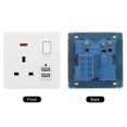 thumbnail image 3 of Unique Bargains UK Socket Switched Multi Power Outlet Dual USB White PC Panel 250V 13A 88mm x 86mm, 3 of 5