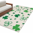 thumbnail image 2 of 3'x5' Area Rugs, St. Patrick's Day Indoor Outdoor Area Rug for Living Room Bedroom, Spring Green Shamrock Plant Beige Washable Bathroom Rugs Kitchen Floor Carpet Mats Home Decor Aesthetic, 2 of 8