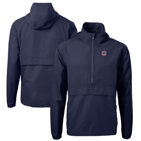 Men s Cutter & Buck Navy Chicago Cubs Charter Eco Recycled Half-Zip Anorak Jacket