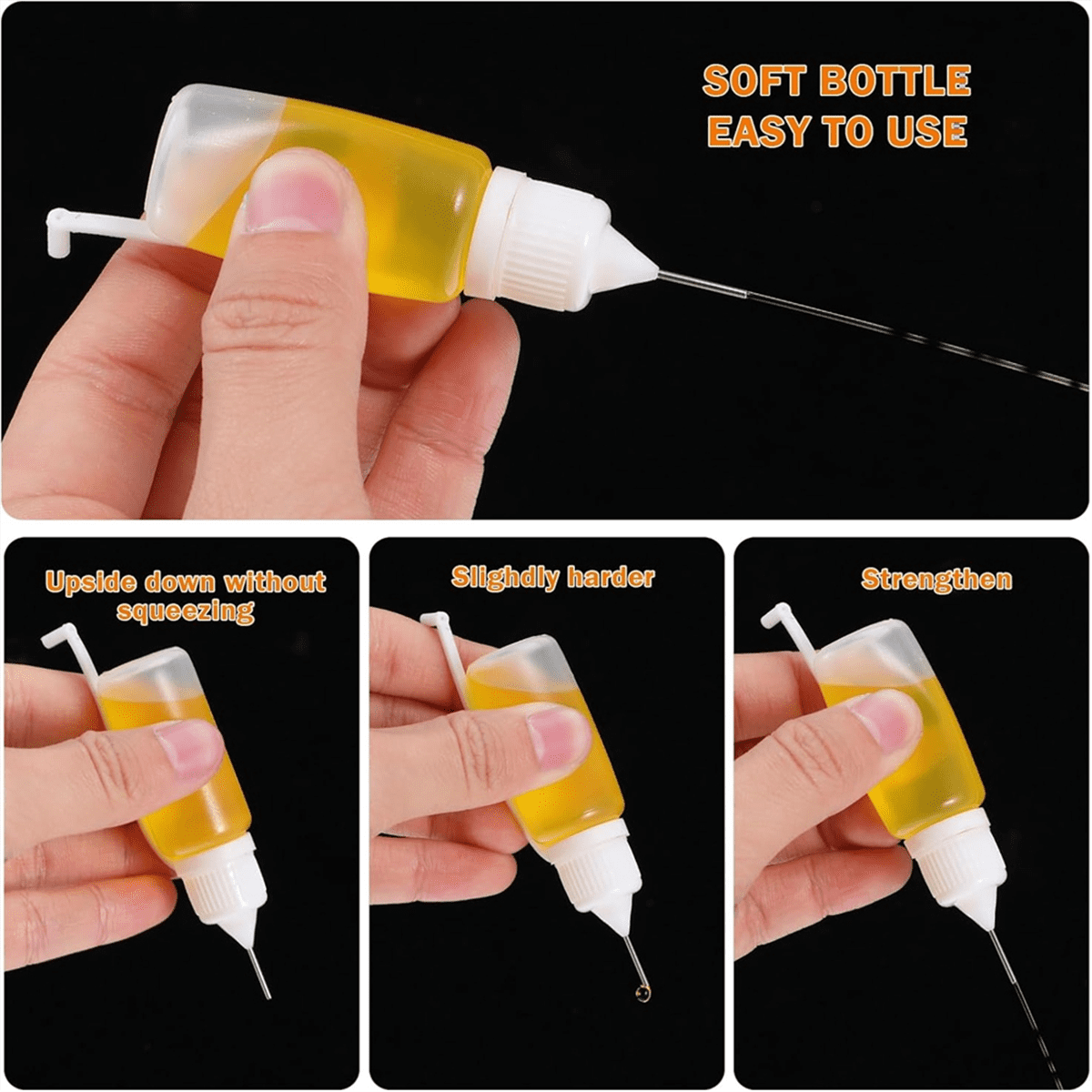 100 Pcs 0.34oz Applicator Bottle Mini Needle Tip Glue Bottle Applicator Translucent Glue for Acrylic Painting,1set * tip applicator bottle