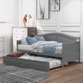 thumbnail image 2 of Gewnee Solid Wood Twin Size Daybed with Trundle for Kids Bedroom,Gray, 2 of 8
