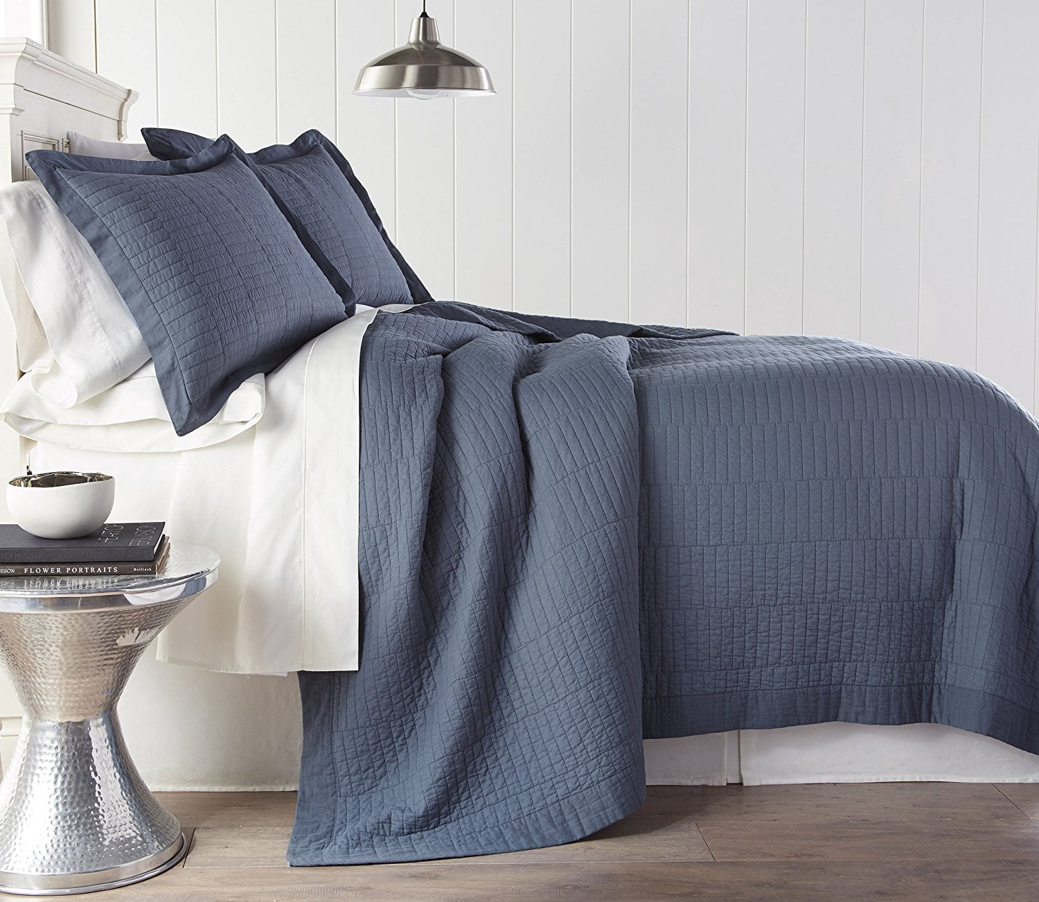 Roswell 3Piece Modern Sage Green Vintage SoftWashed 100/ Cotton Quilt Set