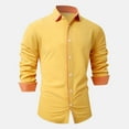 thumbnail image 2 of JTieacloth Long Sleeve Dress Shirts Mens Spring And Autumn Fashion Casual Lapel Collar Colored Long Sleeve Shirt Gold, 2 of 5