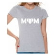 thumbnail image 1 of Awkward Styles Women's Baseball Mom Heart Graphic T-shirt Tops White Heart Mother's Day Gift, 1 of 4