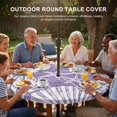 thumbnail image 3 of Round Outdoor Tablecloth with Umbrella Hole and Zipper, Purple Coastal Tablecloth with Elastic Waterproof, Conch Nautical Summer Starfish Shell Coral Patio Table Covers for 55" - 60" Pool Tables, 3 of 9