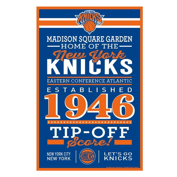 New York Knicks Signe 11x17 Bois Design Établi