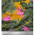 thumbnail image 1 of Soimoi Velvet Fabric Floral & Leaves Tropical Print Sewing Fabric Yard 58 Inch Wide, 1 of 3