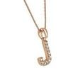 thumbnail image 2 of 14K Rose Gold Letter J Diamond Initial Pendant Necklace (1/10cttw) 18-inch Box Chain by Diamond Wish, 2 of 3