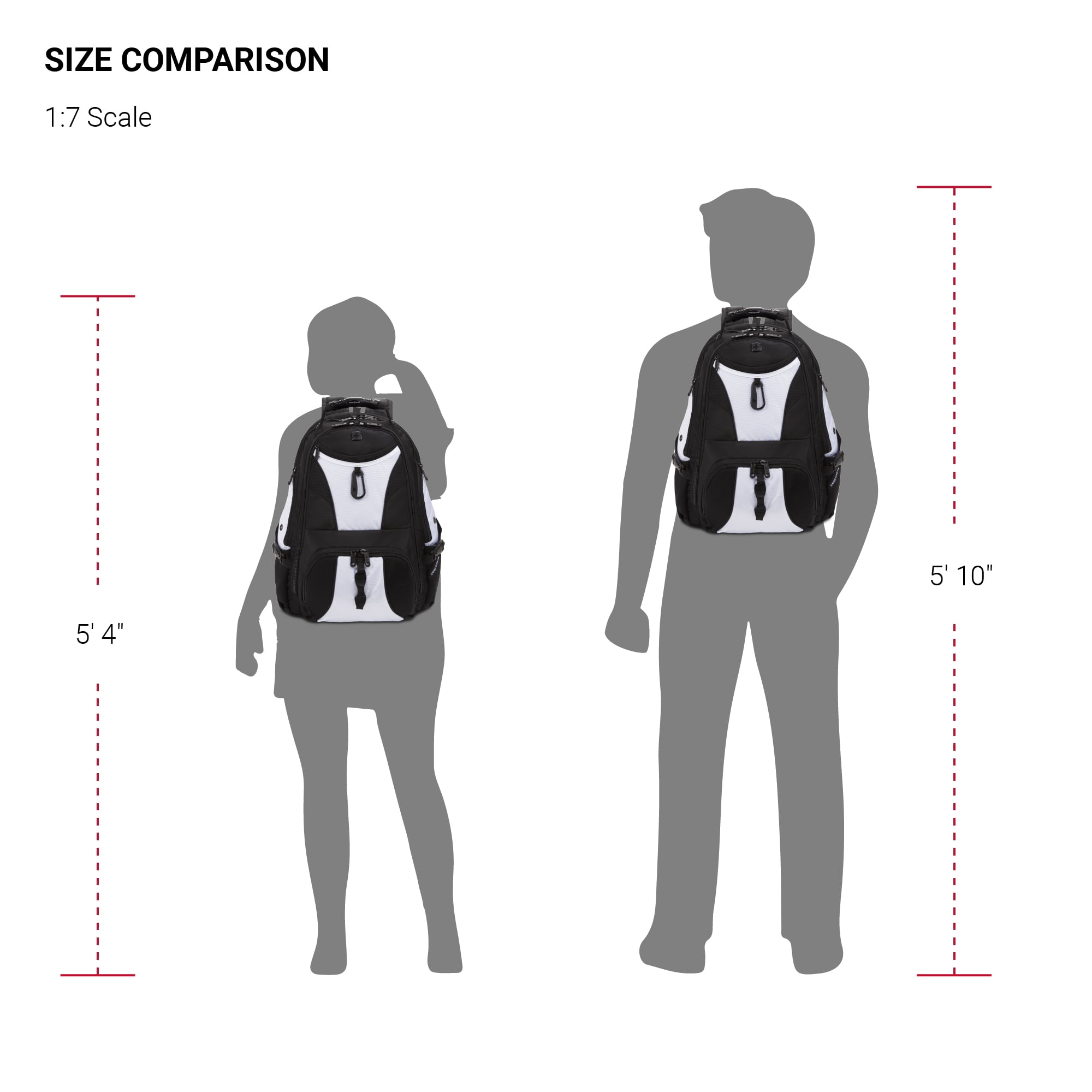 SWISSGEAR ScanSmart TSA 17 Laptop Backpack in Black & White, for Business, Travel, College, Everyday